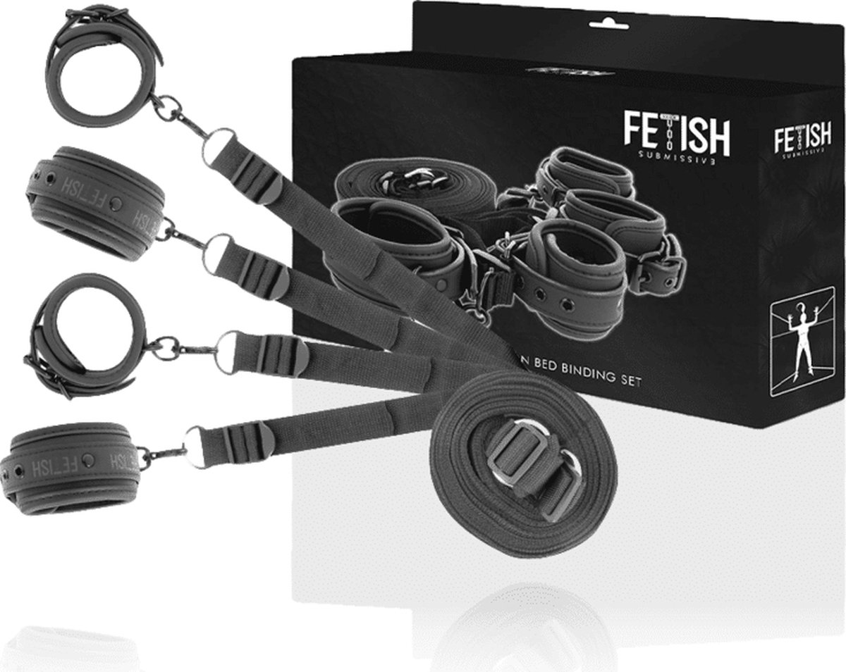Goedkoopste FETISH SUBMISSIVE BONDAGE | Fetish Submissive Cuff And Tether Set | Extreme BDSM | Bondage | Sex Toys for Couple | Sex Games | BDSM Set