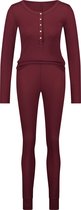 Hunkemöller Nachtmode Dames Pyjama Waffle Placket  - Rood - maat XL