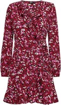 Only Jurk Onlnova Lux  L/s Merle Wrap Dress A 15233159 Red Dahlia/vibrant Leo Dames Maat - 44