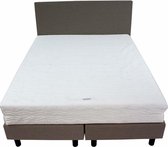 Bedworld Boxspring 140x210 - Medium - Lederlook - Donker grijs (MD996)