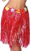 verkleedrok Hawaiian dames 50 cm rood one-size