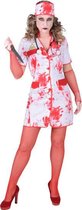 verkleedjurk zuster dames polyester wit/rood mt XXL