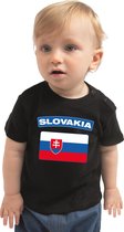 Slovakia baby shirt met vlag zwart jongens en meisjes - Kraamcadeau - Babykleding - Slowakije landen t-shirt 62 (1-3 maanden)