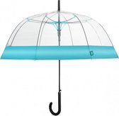 paraplu dames 89 cm fiberglas transparant/blauw