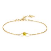 Twice As Nice Armband in verguld zilver, zirkonia 4 mm, geel  16 cm+3 cm