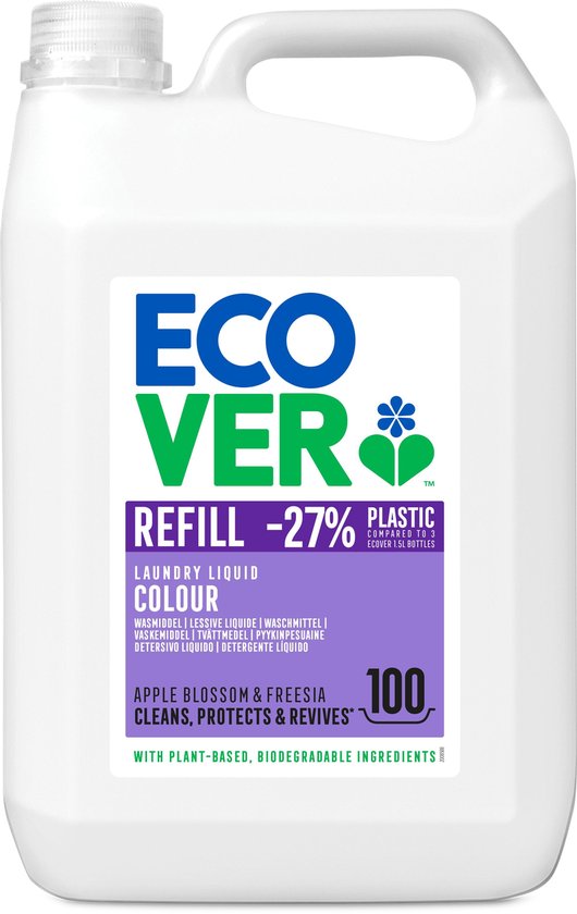 Ecover Vloeibaar Wasmiddel 5L Color Appelbloesem Freesia - Voordeelverpakking
