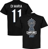 Argentinië Copa America 2021 Winners Di Maria 11 T-Shirt - Zwart - XL