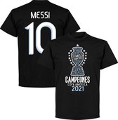 Argentinië Copa America 2021 Winners Messi 10 T-Shirt - Zwart - XL