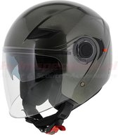 Vito Amaro jethelm glans gun metal met zonnevizier XS
