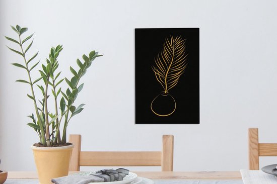 Pot de peinture sur toile - Plante - Line au trait - Goud - 20x30 cm - Décoration murale
