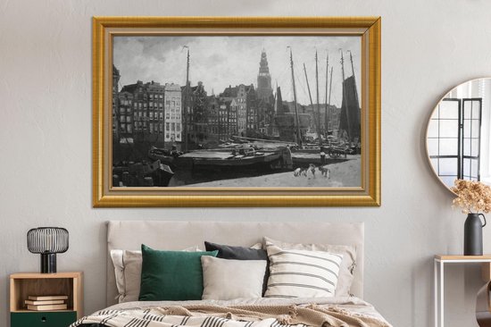 Oeuvre de Peinture sur Toile - Maîtres Anciens - Cadre - Or - 150x100 cm - Art Décoration murale