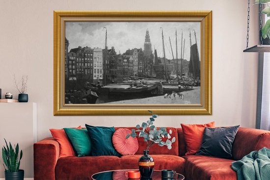 Oeuvre de Peinture sur Toile - Maîtres Anciens - Cadre - Or - 150x100 cm - Art Décoration murale
