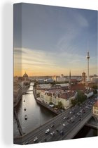 Peinture sur toile Berlin - Allemagne - Skyline - 60x80 cm - Décoration murale