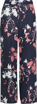 Cassis - Female - Soepele broek met bloemenprint  - Marineblauw
