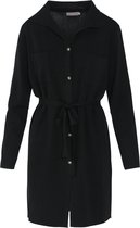 Cassis - Female - Lange cardigan met striklint  - Zwart