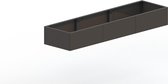 MySteel Gepoedercoat staal plantenbak Texas xxl 3000x800 Inclusief Bodemplaat - Kleur: RAL9005 (zwart) - Hoogte: 600mm