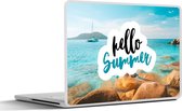 Laptop sticker - 15.6 inch - Zomer - Quote - Boot - Zee - 36x27,5cm - Laptopstickers - Laptop skin - Cover