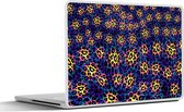 Laptop sticker - 17.3 inch - Design - Luipaardprint - Geel - Blauw - 40x30cm - Laptopstickers - Laptop skin - Cover