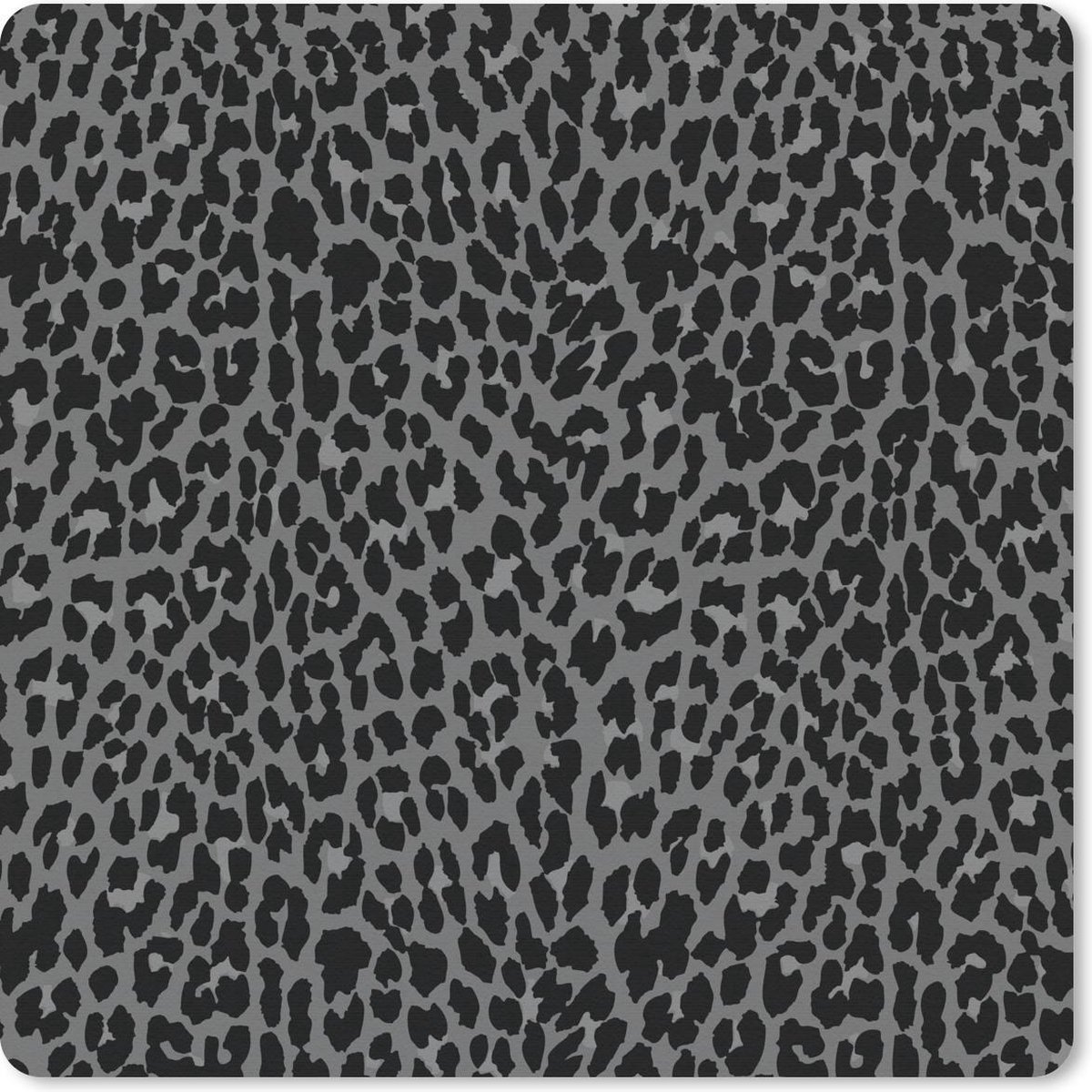 Muismat 20x20 cm - Mousepad Luipaard - Patronen - Grijs - Muismatten