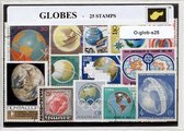 Globe|wereldbol – Luxe postzegel pakket (A6 formaat) : collectie van 25 verschillende postzegels van globe|wereldbol – kan als ansichtkaart in een A6 envelop - authentiek cadeau - kado - geschenk - kaart - wereld - aarde - schaalmodel - landen - bol