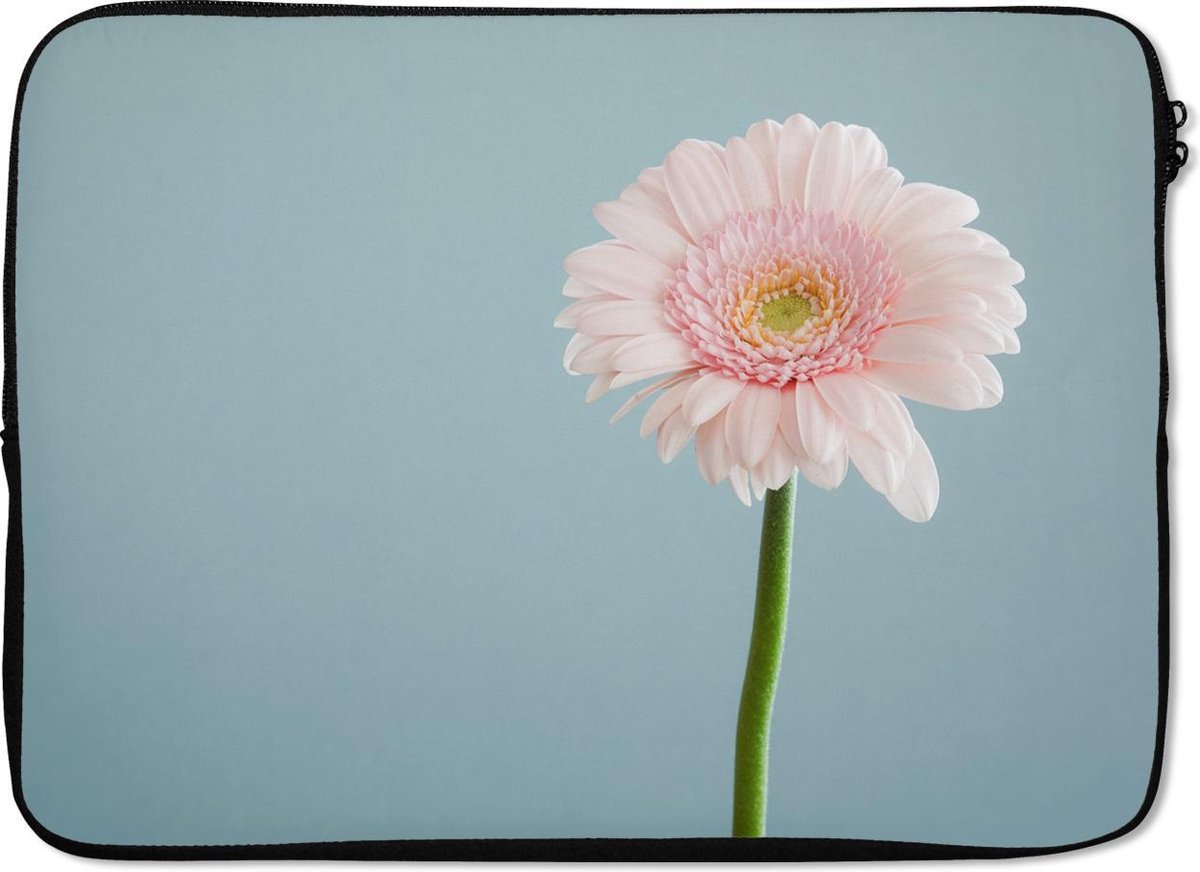 Laptophoes 13 inch - Bloemen - Roze - Macro - Laptop sleeve - Binnenmaat 32x22,5 cm - Zwarte achterkant