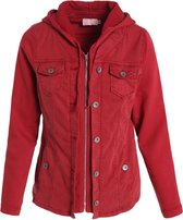 Cassis - Female - Jasje 2-in-1 met capuchon en jeanslook  - Rood