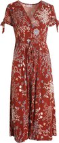 Cassis - Female - Halflange jurk met bloemenprint  - Roodbruin