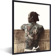 Fotolijst incl. Poster - Japan - Tattoo - Man - 30x40 cm - Posterlijst