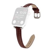 Bamboe Joint met Kralen Lederen Vervangende Band Horlogeband Voor Apple Watch Series 6 & SE & 5 & 4 40mm/3 & 2 & 1 38mm (Bruin)