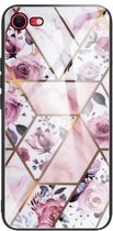 Beschermhoes van abstract marmerpatroon voor iPhone SE 2020 (Rhombus Rose)