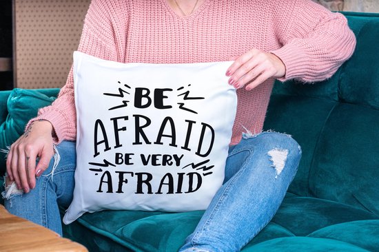 Oreiller d'Halloween avec texte : ayez peur. Avoir très peur | Décoration Halloween | Cadeaux drôles | Cadeau | Coussin