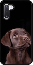 - ADEL Siliconen Back Cover Softcase Hoesje Geschikt voor Samsung Galaxy Note 10 Plus - Labrador Retriever Hond Bruin