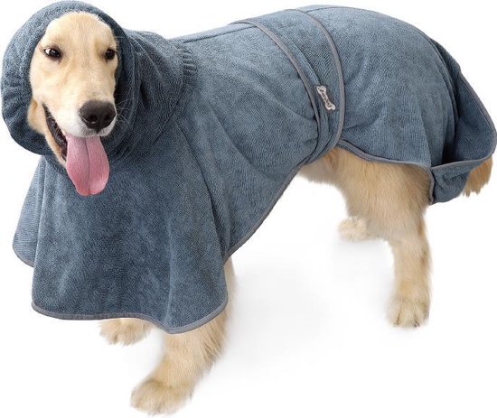 Super absorberende Honden Badjas grijs maat L | bol.com
