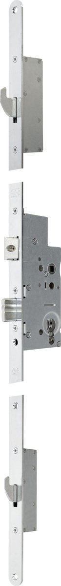 Nemef 3-puntsluiting 5040, cilinderbediend, doornmaat 55mm, voorplaat afgerond 20x1772mm, SKG***, PC72