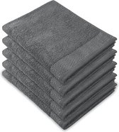 CLYR Handdoek Tidy Towels - Set van 5 stuks - 50x100 - 100% BCI Katoen - Siberian Antracite
