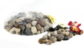 Mini Decoratie steentjes in netje 1 kg - Voor in plantenbal, vissenkom of kandelaar vaas