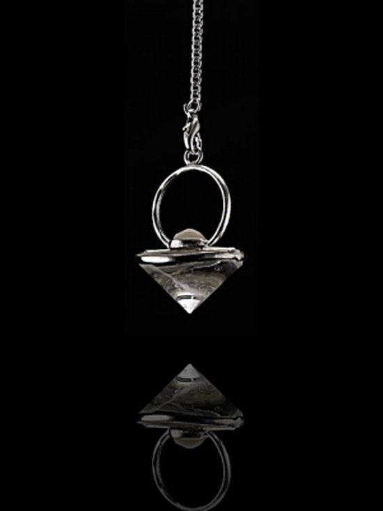 Pendel bergkristal kegelvorm met maansteen - 3.2 - Edelsteen - M - Yogi & Yogini