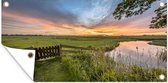 Tuinposter Friesland - Hek - Landschap - 60x30 cm - Tuindoek - Buitenposter