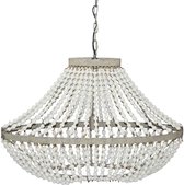 PTMD Kroonluchter Ovale Hanglamp - 90 x 31 x 74 cm - Kralen - Wit