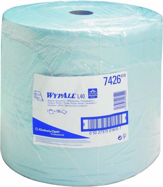 Kimberly-Clark Wischtücher WYPALL X80 Stahlblau  KC 8347  1 Lagige Grossrolle Aus Hydroknit 1 Rolle X 475 Tuecher Kimberly Clark