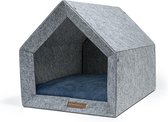Rexproduct Hondenhuis – Hondenhuisjes voor binnen - Hondenkussen inbegrepen – Hondenhuizen voor in huis – Hondenhok - Hondenmand gemaakt van Gerecycled PETflessen - PETHome - Grijs Blauw