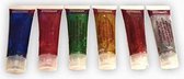 Acrylverf - Zinaps Acrylic Verf 6 Kleuren Uni Glitter Glitter 6 x 250 ml Acrylverf Hoogwaardige kunstenaar verfbuizen voor brancardframes en meer (WK 02128)