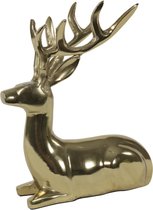 Outdoor Living - Figuur liggend Hert alu goud 18x13x23cm