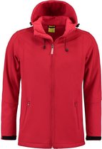 L&S Jas Capuchon Softshell Heren - Mannen - Rood - 3XL