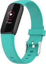 Siliconen Smartwatch bandje - Geschikt voor Fitbit Luxe siliconen bandje - aqua - Strap-it Horlogeband / Polsband / Armband - Maat: Maat L