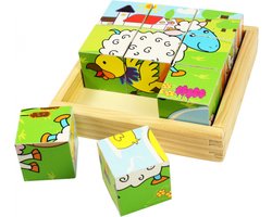 foto van Blokpuzzel Boerderij - BIGJIGS - Compact Formaat - Puzzel Dieren