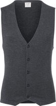 OLYMP Level 5 body fit gilet - wol met zijde - antraciet grijs mouwloos vest -  Maat: XL