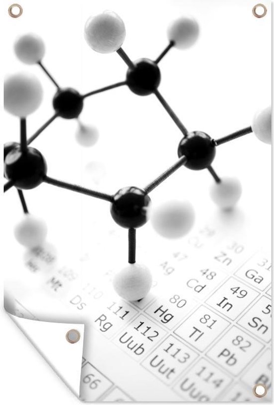 DNA-model op het periodiek systeem - zwart wit