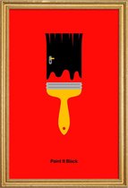 JUNIQE - Poster met houten lijst Paint It Black -20x30 /Rood & Zwart