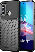 Motorola Moto G60s Hoesje TPU Thunder Design Back Cover Zwart